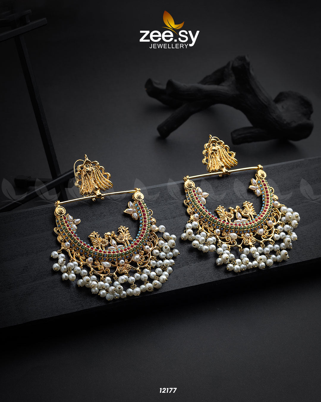 Earrings-0808 Golden Multi