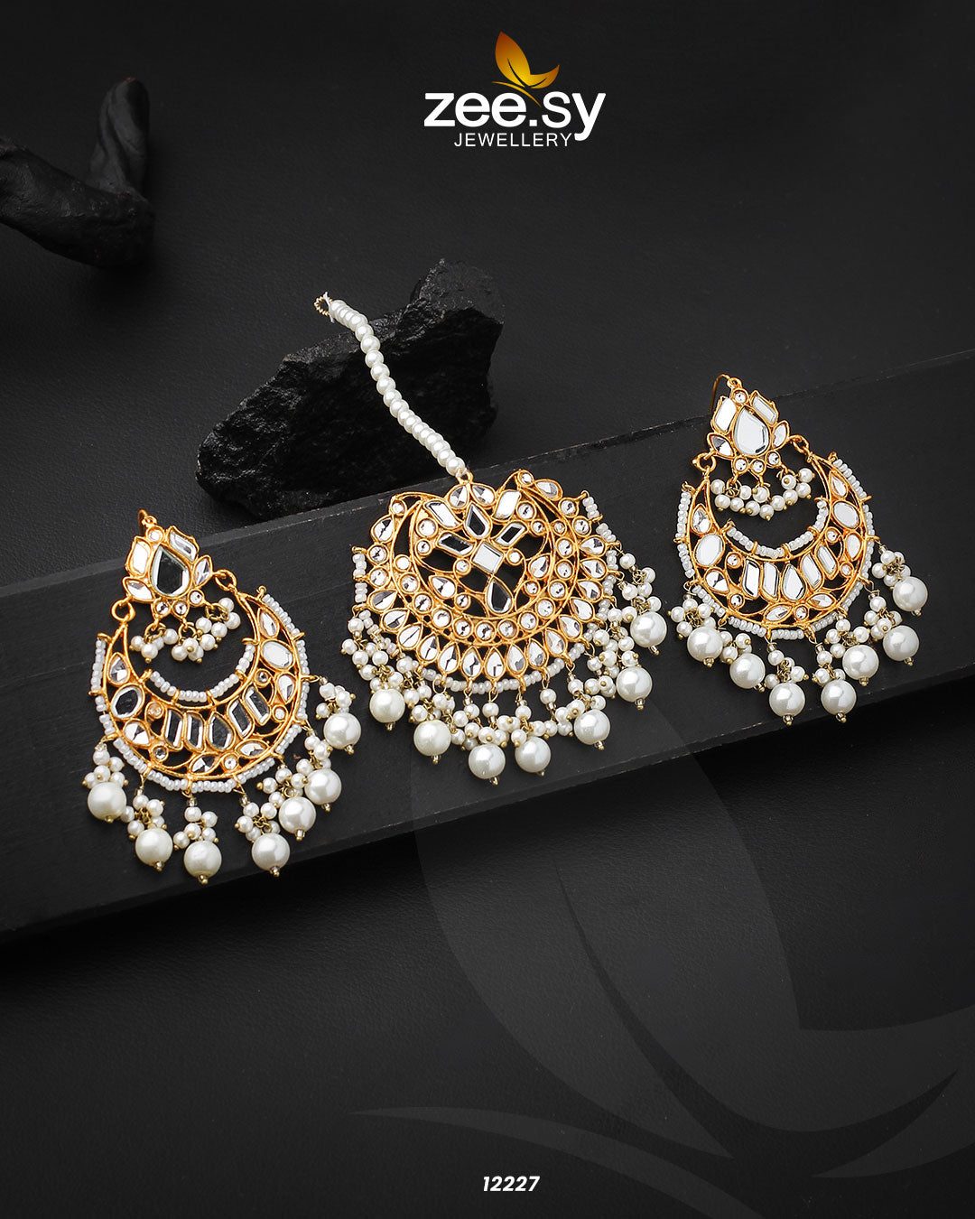 Kundan Bindiya Earrings Default Title
