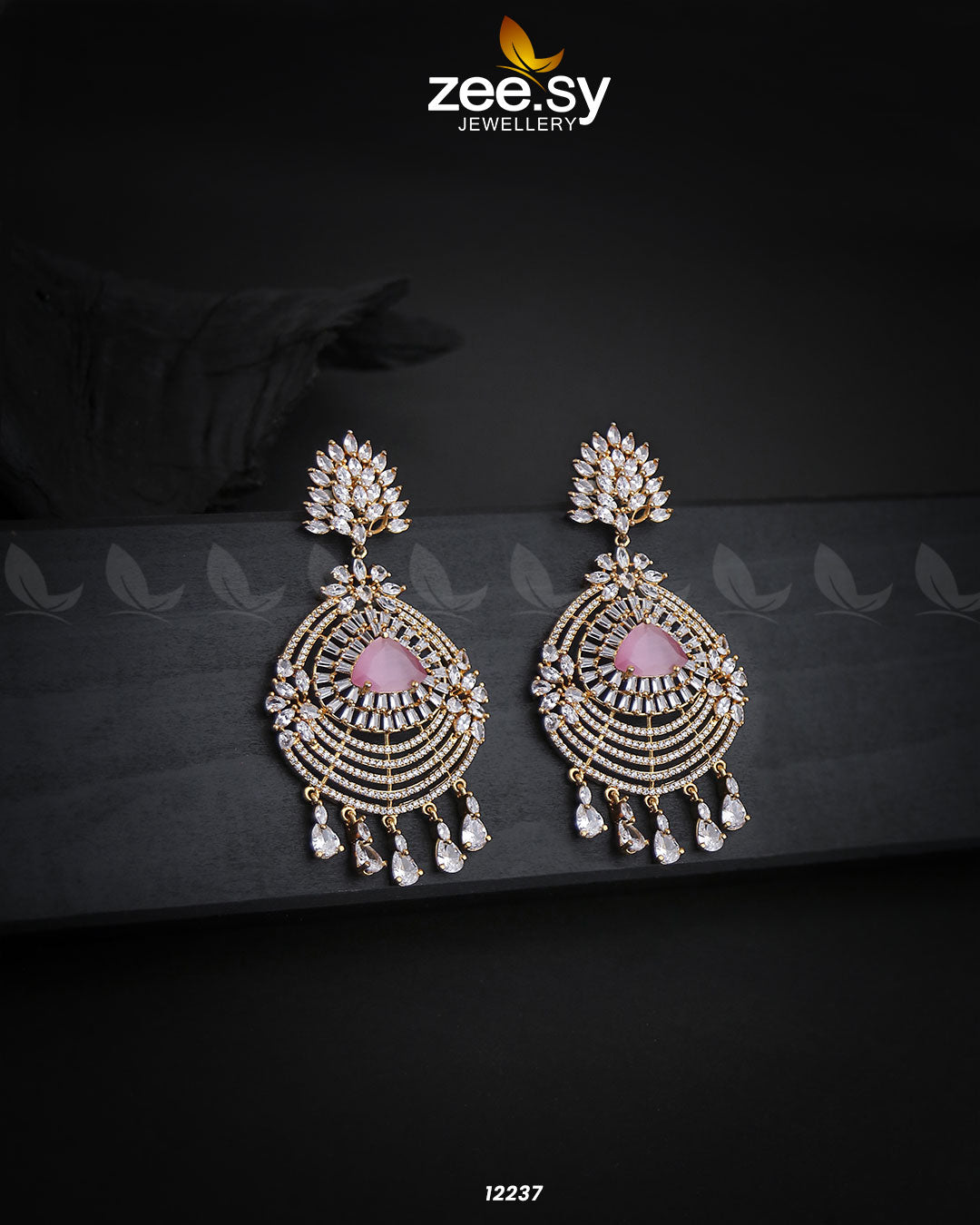 Earrings-0559 Golden Pink