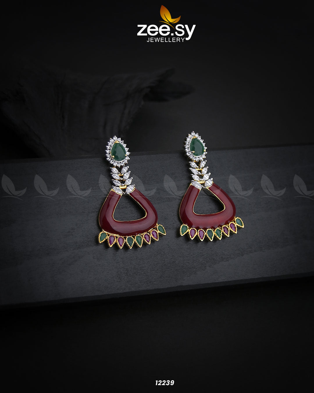 Earrings-0586 Red & Green
