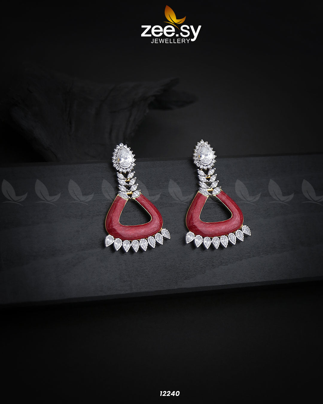 Earrings-0586 Red & White