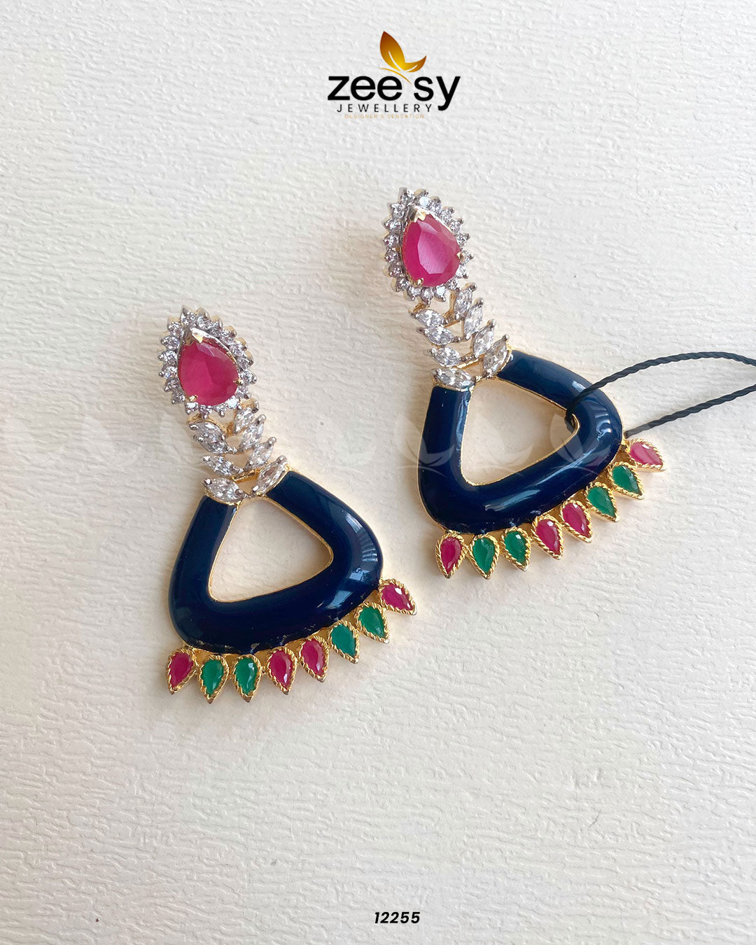 Earrings-0586 Blue & Red