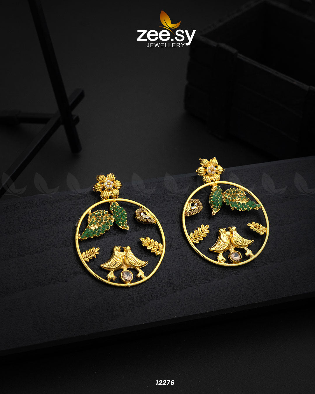 Nouveau Earrings Green