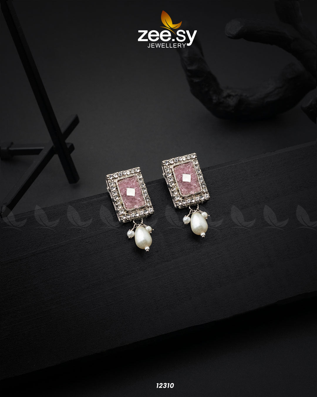 Gravel Earrings Pink