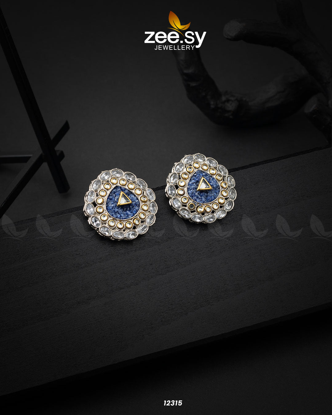 Granite Earrings Blue