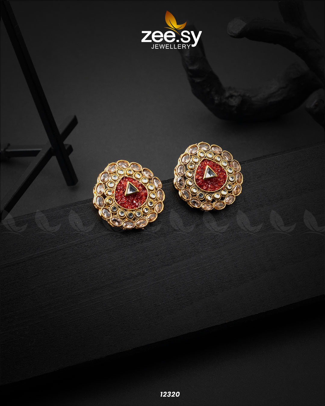 Pebble Earrings Red