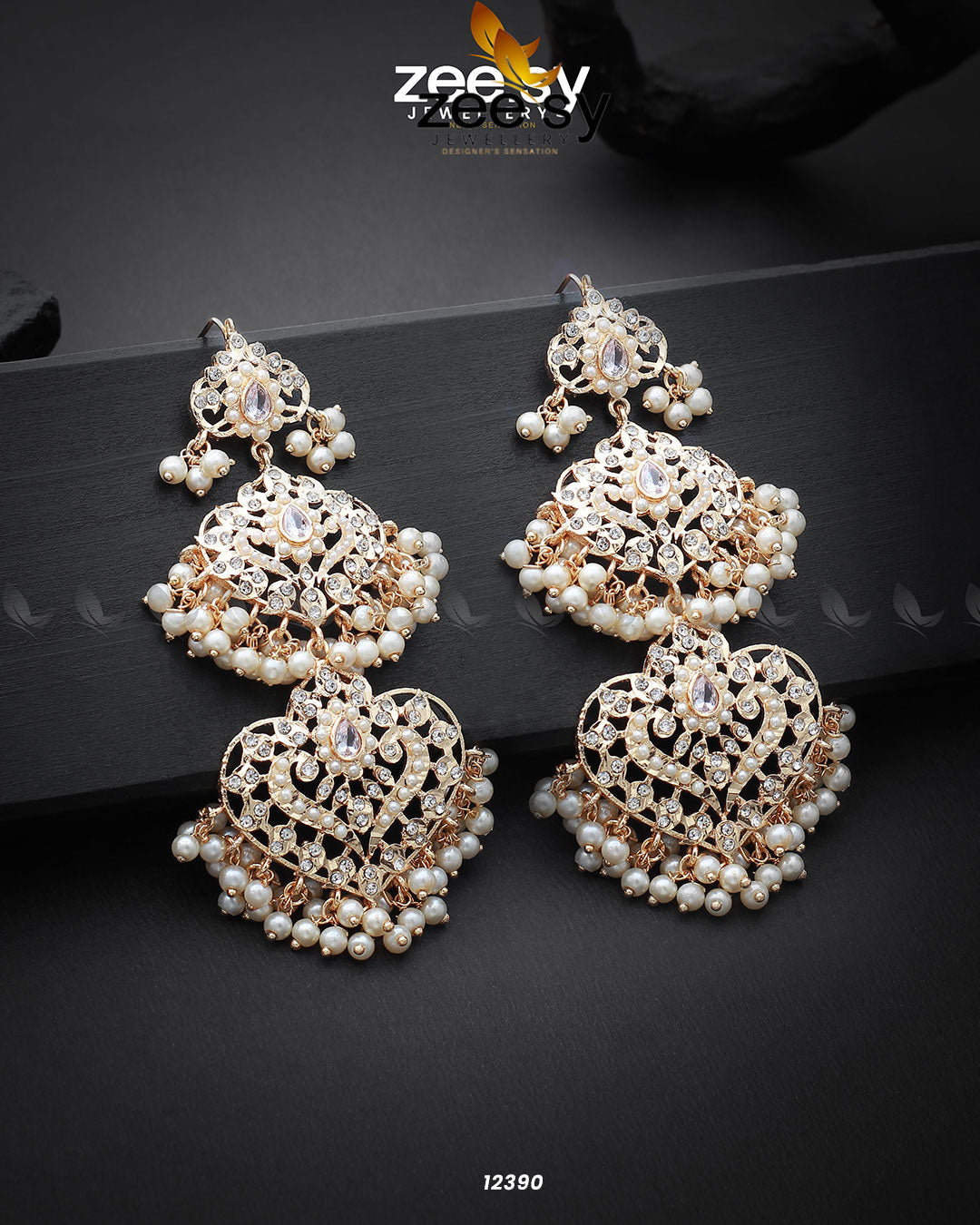 Keerthi's Earrings Golden Pearl