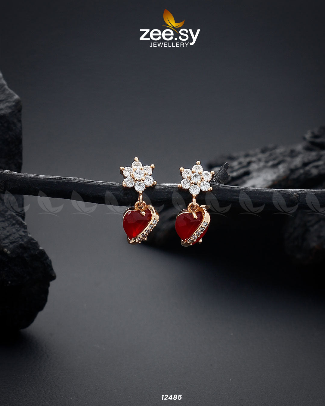 Heart Earrings Red