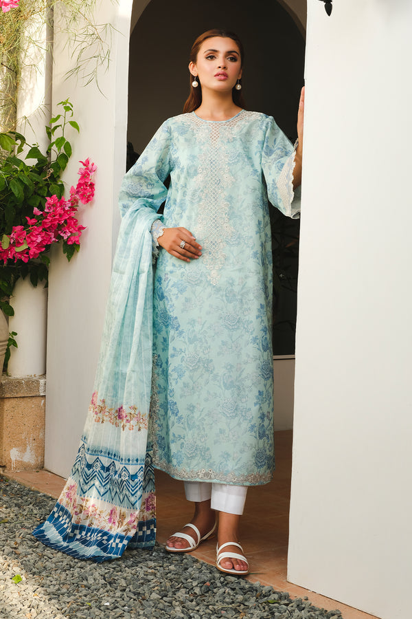 Baroque | Luxury Pret 24 | LAWN UF-661 - Pakistani Designer Dress - by Baroque | Type: Luxury - 100% Original at Saira Sultan