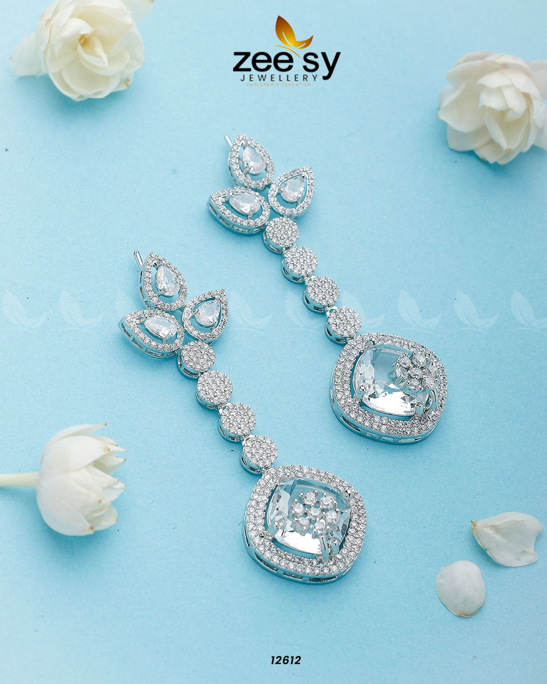 Lunara Earrings Silver Blue