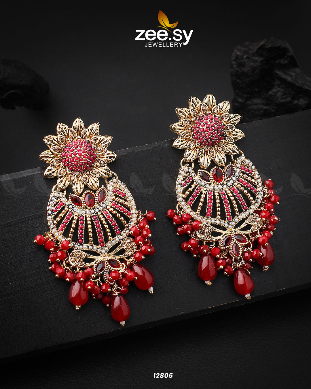 Arri Earrings Golden Red