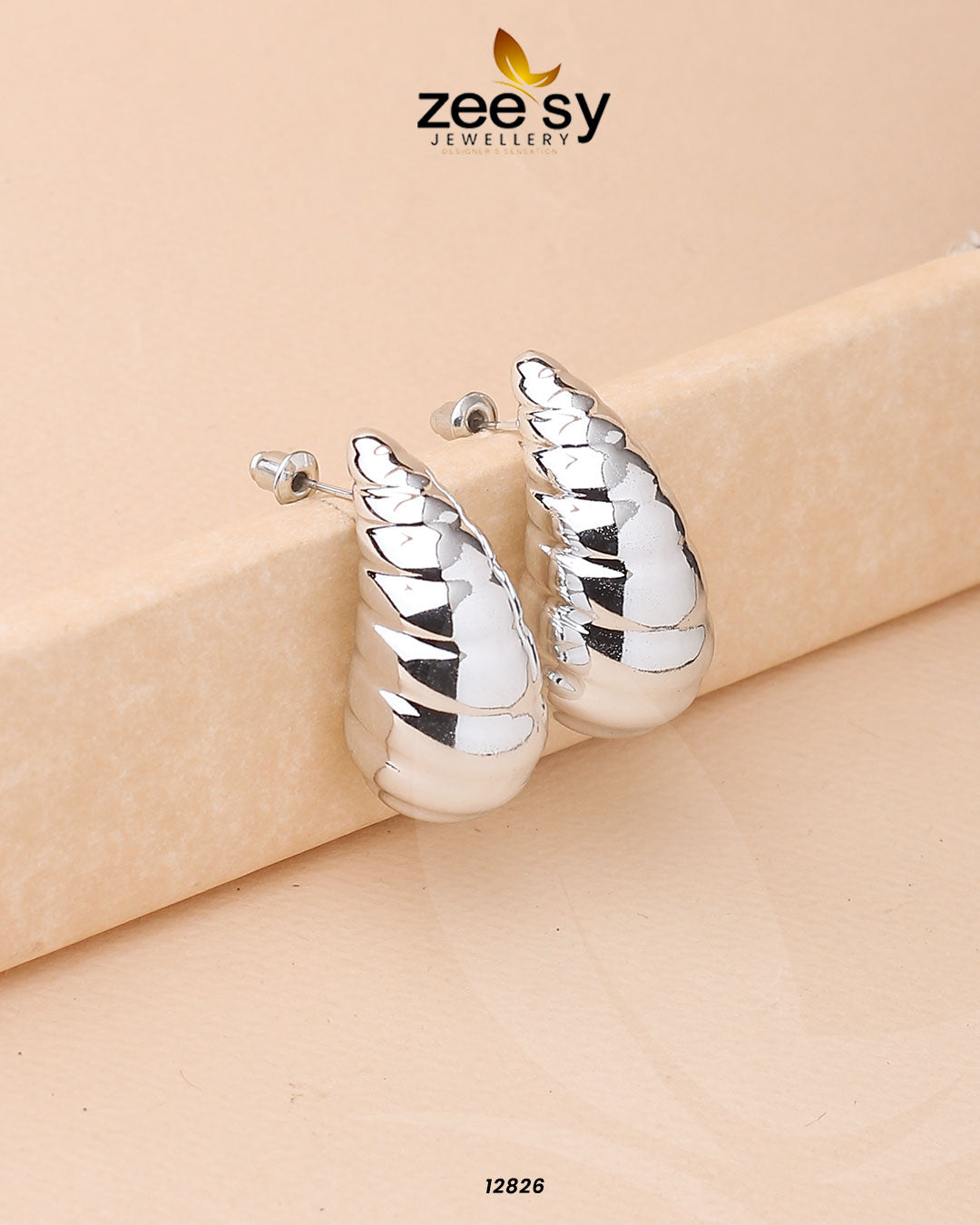 Hyperbola Drop Earrings Silver