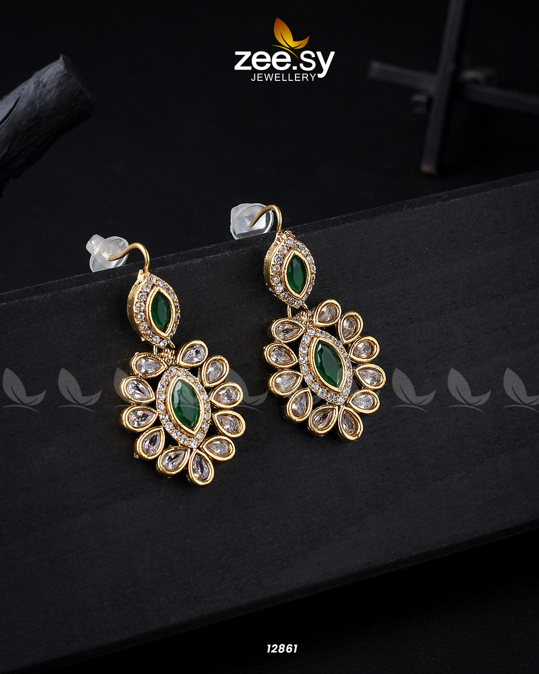 Petunia Earrings Golden Green