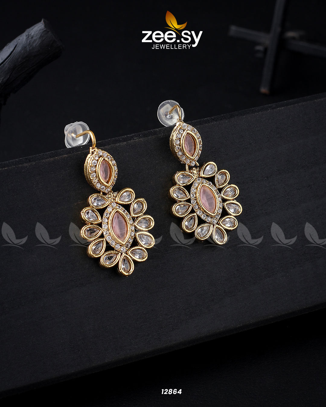 Petunia Earrings Golden Mint Pink