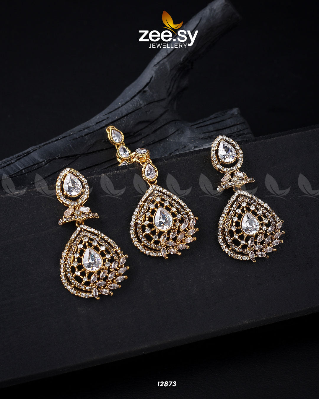 Plumeria Earrings Golden White