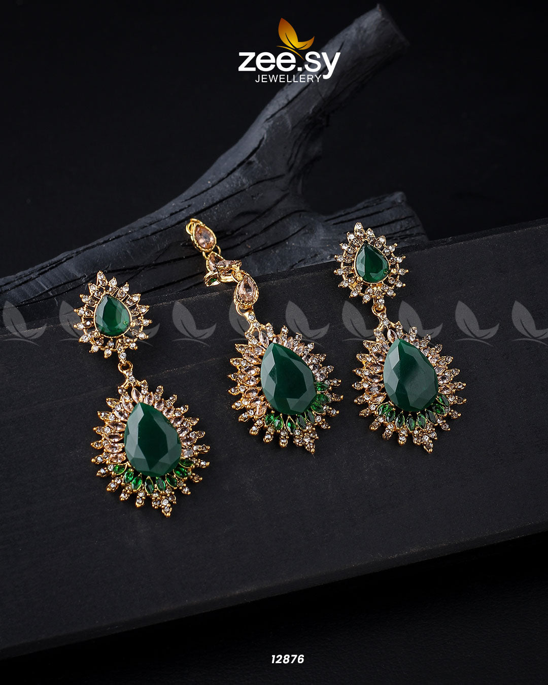 Lupine Earrings Golden Green