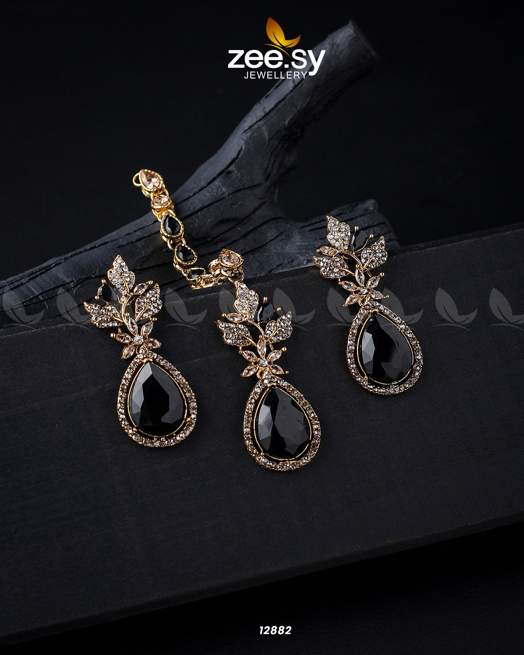 Crocus Earrings Golden Black