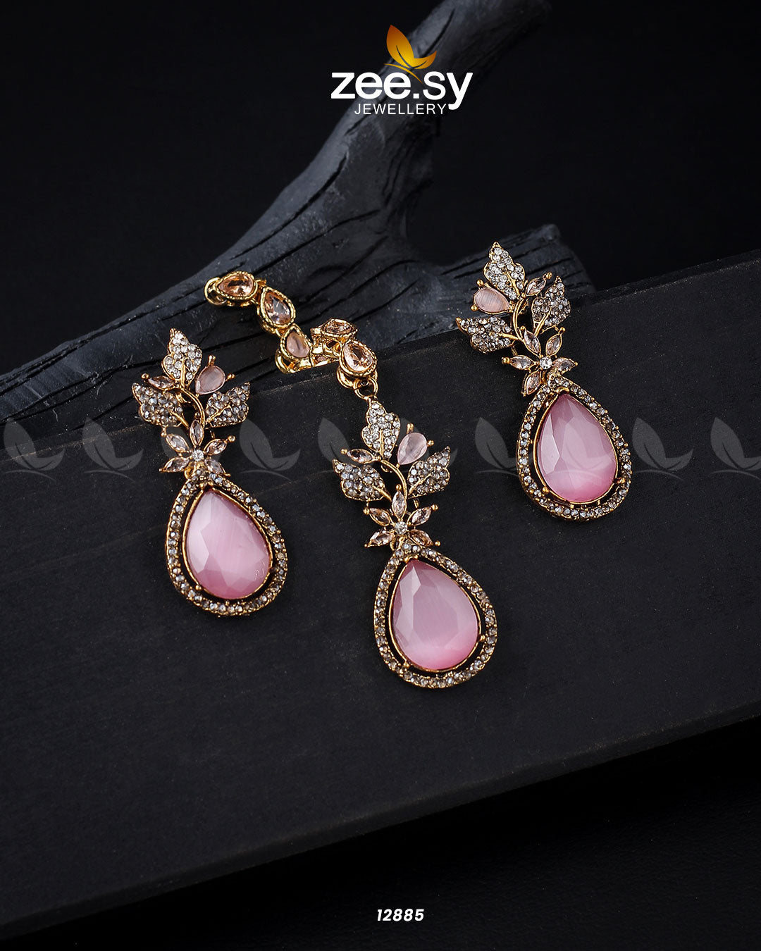 Crocus Earrings Golden Mint Pink