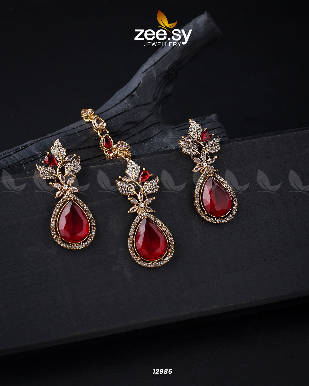 Crocus Earrings Golden Red