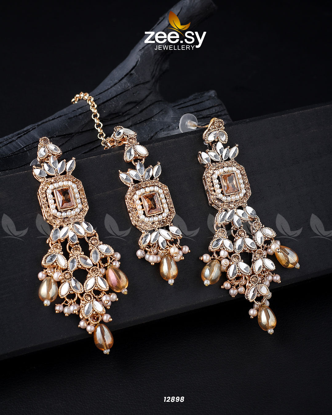 Dictamnus Earrings Golden Champagne