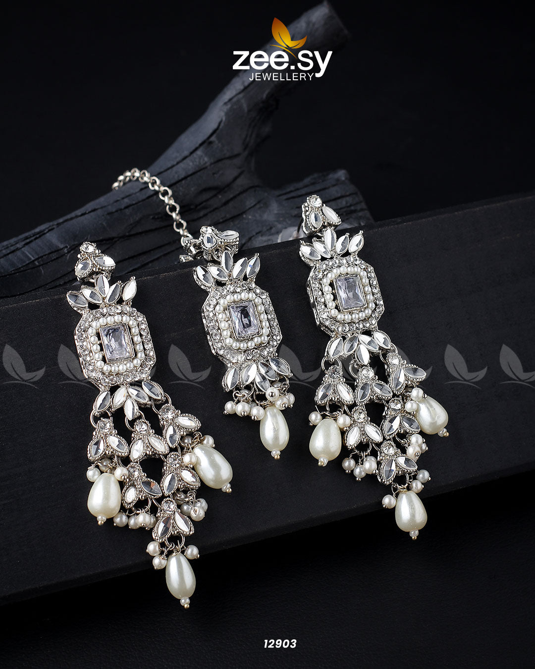Dictamnus Earrings Silver Pearl