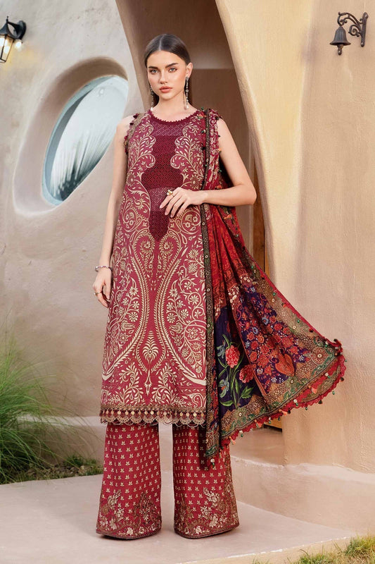 Maria B | M Prints 25 | MPT-2512-A XS Maroon Lawn
