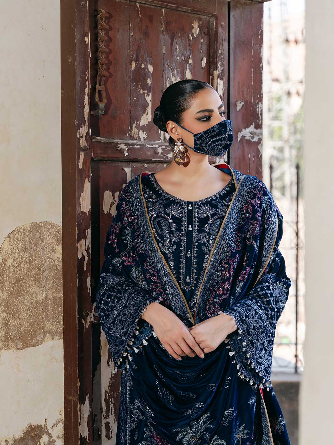 Flossie | Siara Velvet Formals | V-106 - A XL Teal Blue Velvet