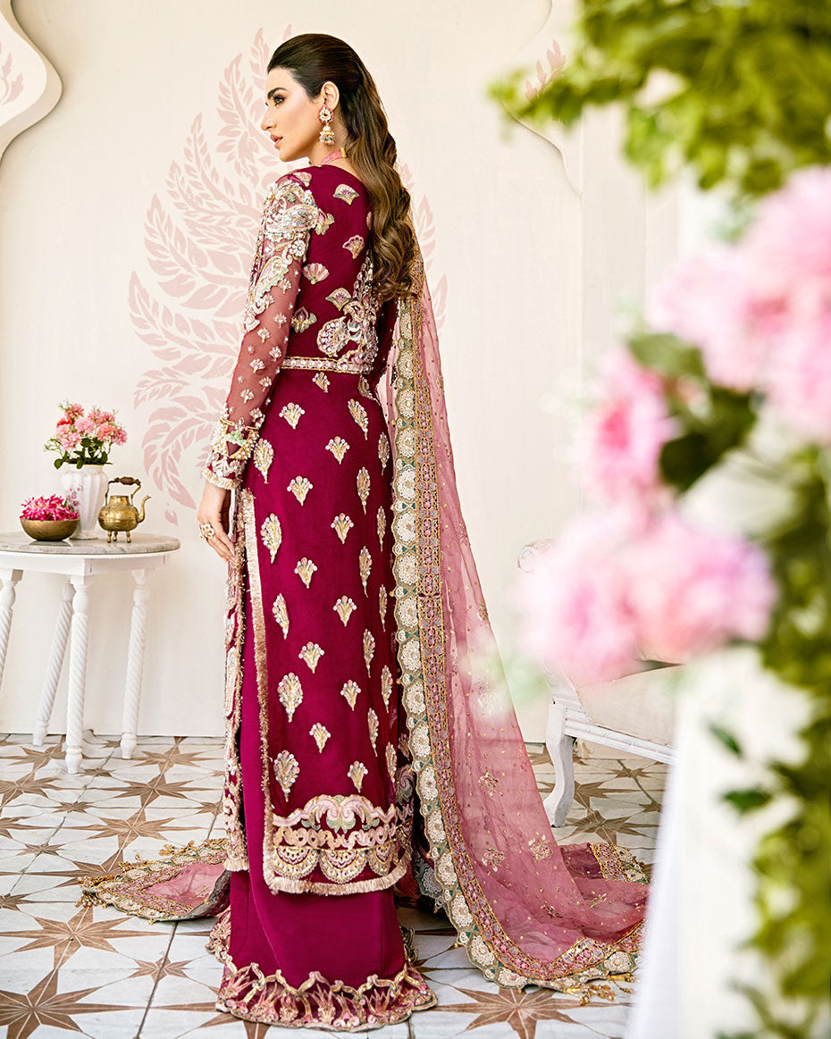 Gulaal | Wedding Formals | Pois Embroidered Net 3-Piece Suit WS-08 - Pakistani Designer Dress - by Gulaal | Type: Bridal - 100% Original at Saira Sultan