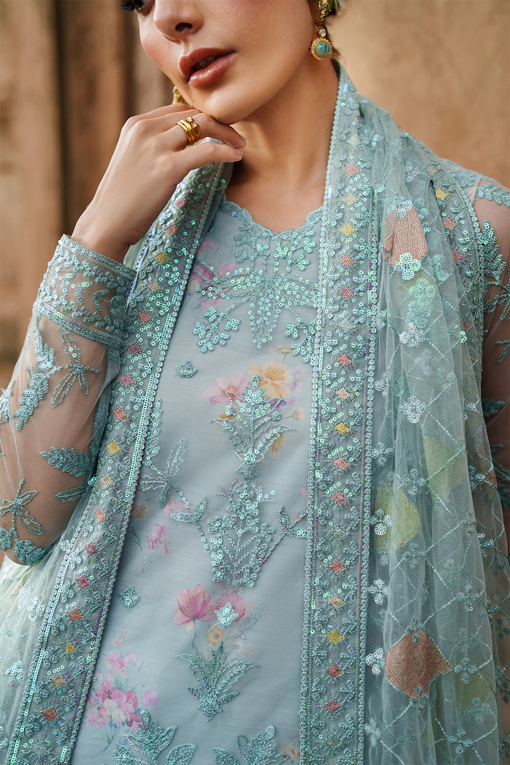 Iznik | Festive Formal | UE-535 Embroidered Net - Pakistani Designer Dress - by Iznik - Type : Ladies Clothes - 100% Original at Saira Sultan