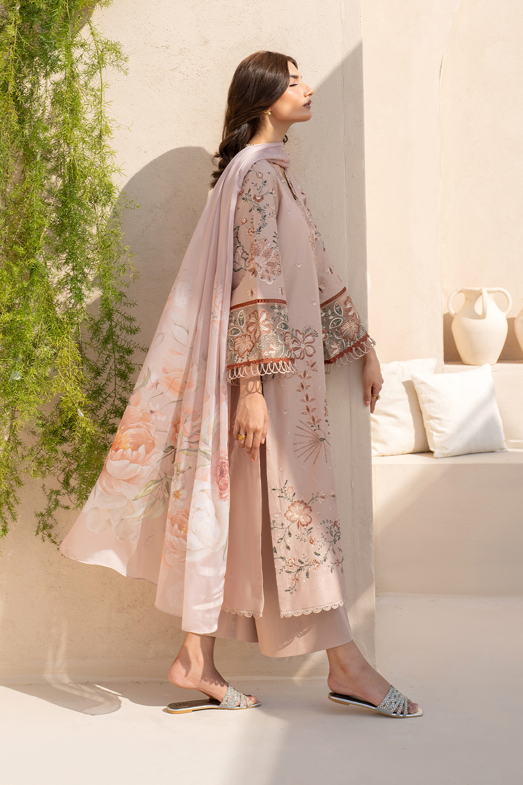 Iznik | Festive Lawn 25 | EFL-02 XL Beige Lawn