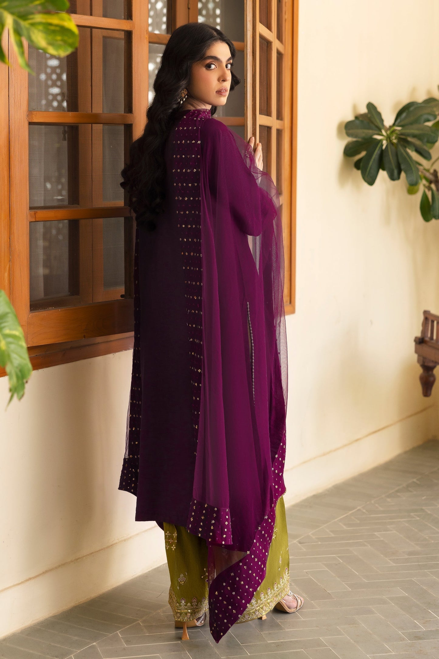 Naqshi | Rijaas Luxury Pret 24 | IRMA S Plum Indian Raw Silk
