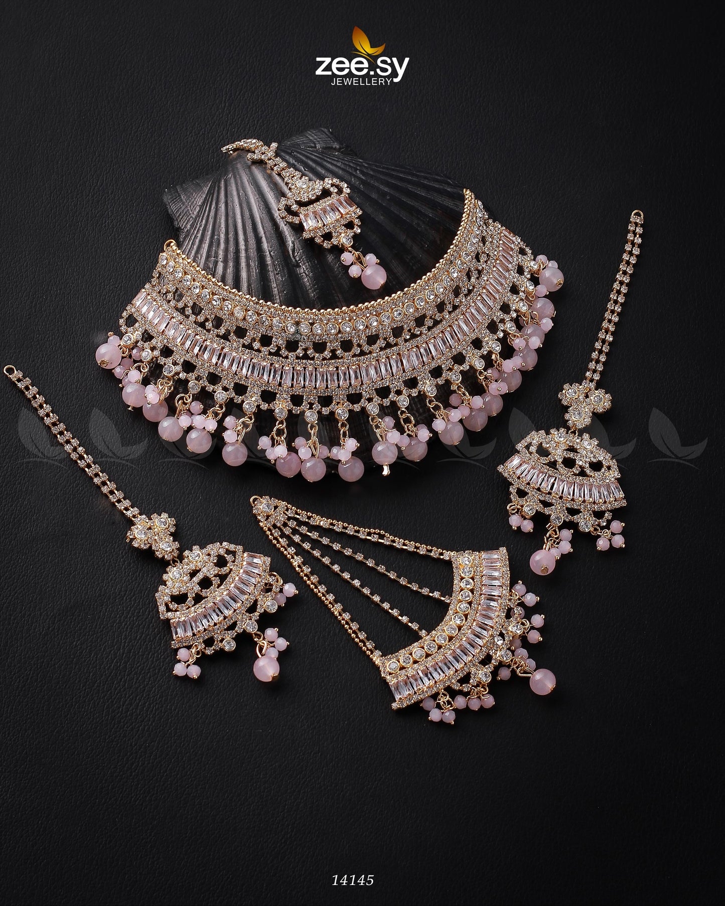 Starlit Bridal Set Golden Mint Pink