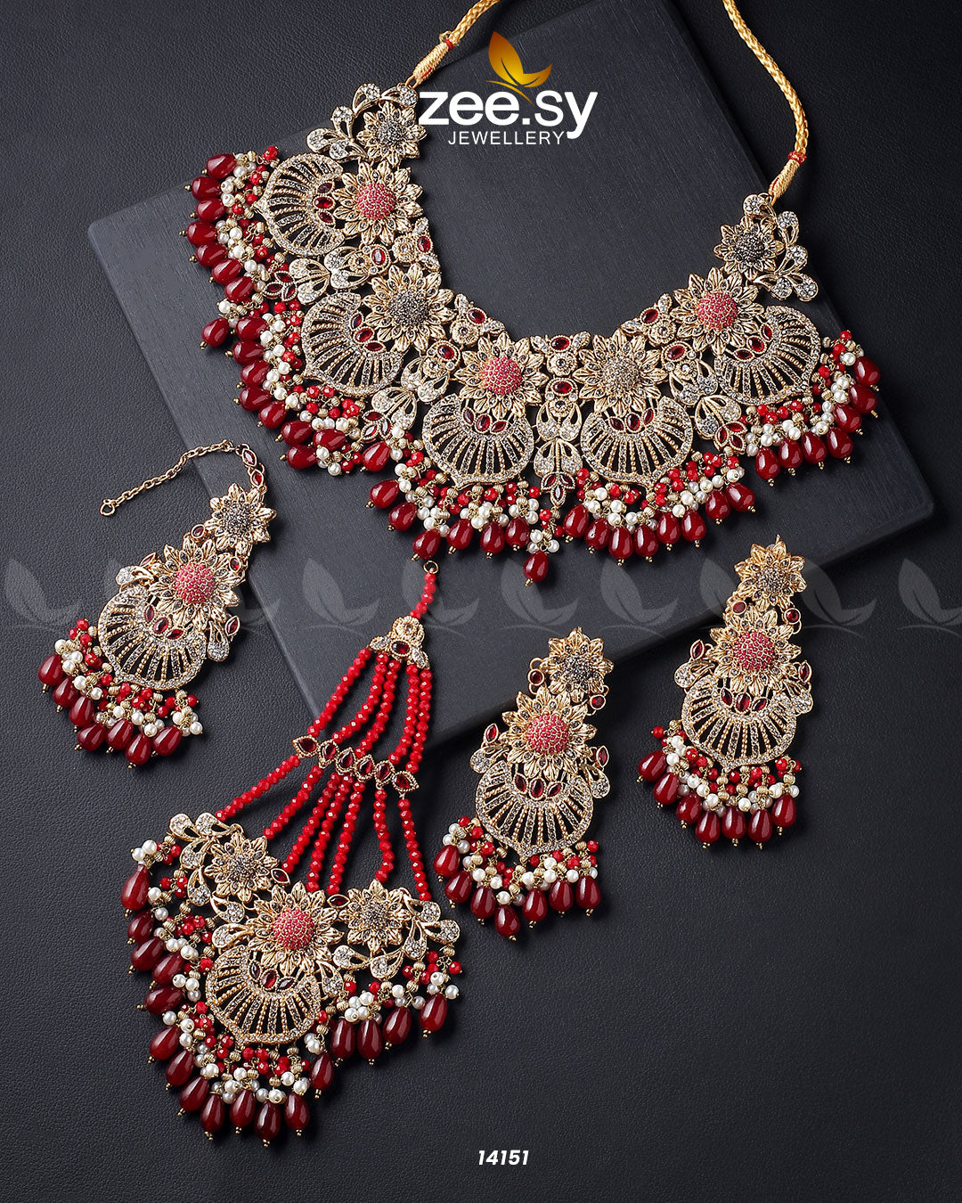 Yarrow Bridal Set Golden Red
