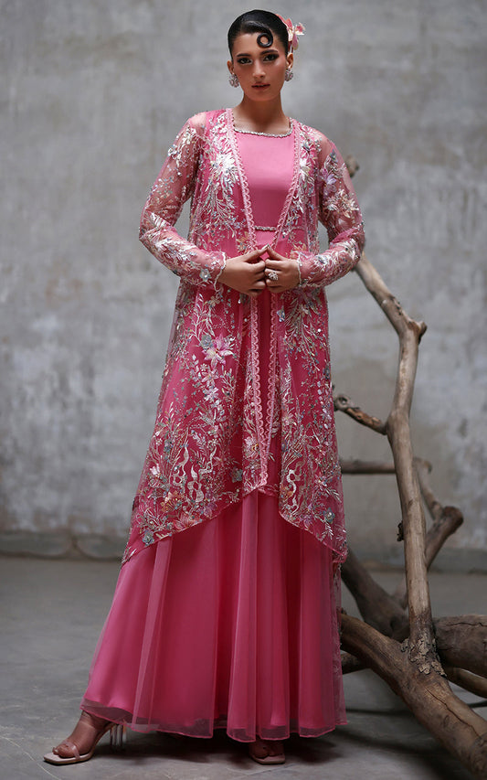 Threads and Motifs | Formal Dresses 25 | NET EMBROIDERED JAKCET WITH MAXI - Pakistani Designer Dress - by Threads and Motifs - Type : Ladies Clothes - 100% Original at Saira Sultan