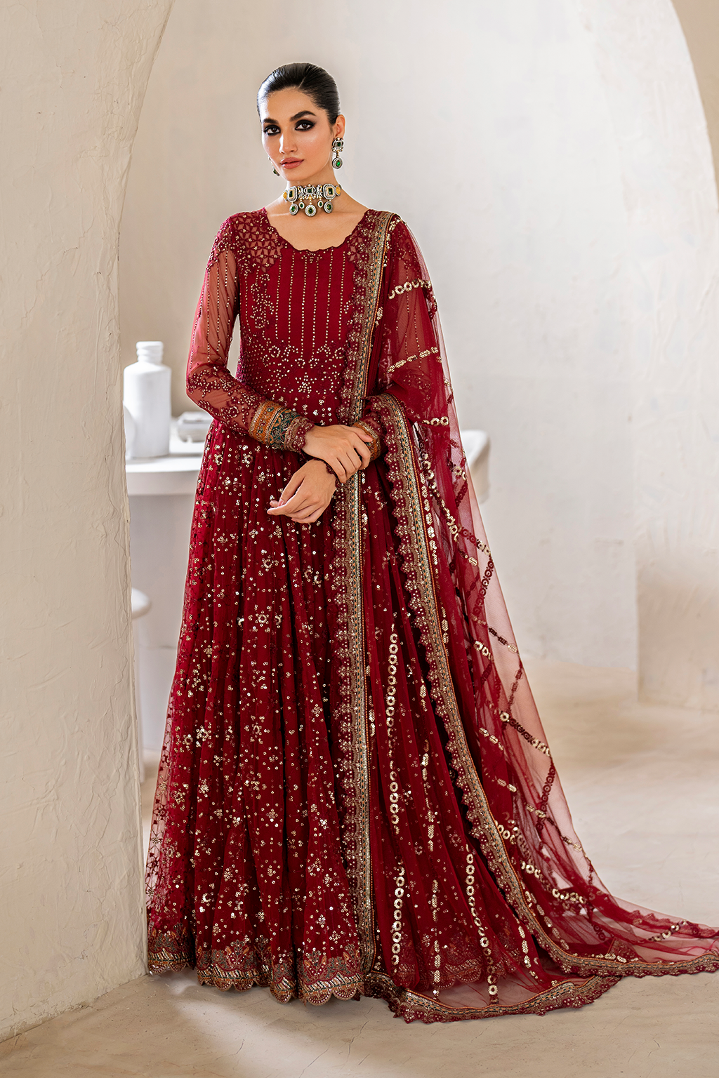 Iznik | Chinnon Chiffon | CC-49 Embroidered Net - Pakistani Designer Dress - by Iznik | Type: Formal - 100% Original at Saira Sultan