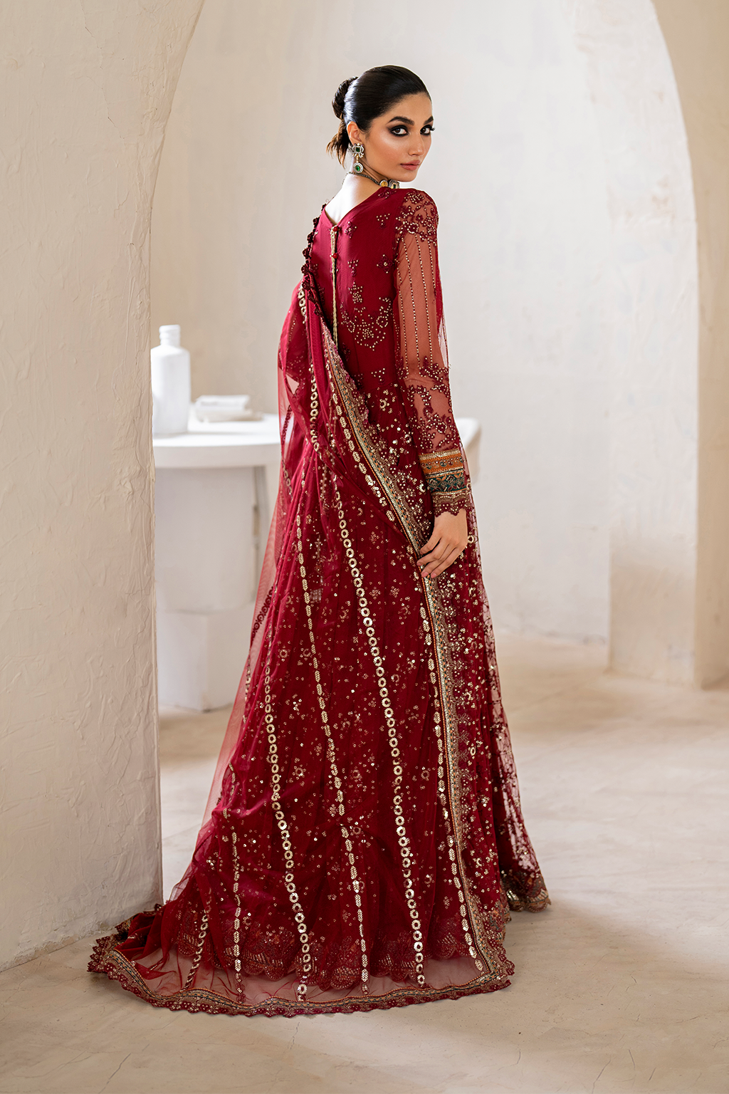 Iznik | Chinnon Chiffon | CC-49 Embroidered Net - Pakistani Designer Dress - by Iznik | Type: Formal - 100% Original at Saira Sultan