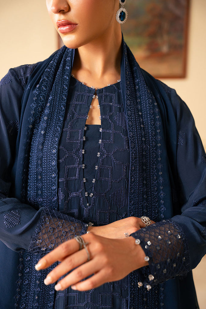 Cross Stitch | Luxe Atelier 25 | INDIGO BLUE L Navy Blue Chiffon