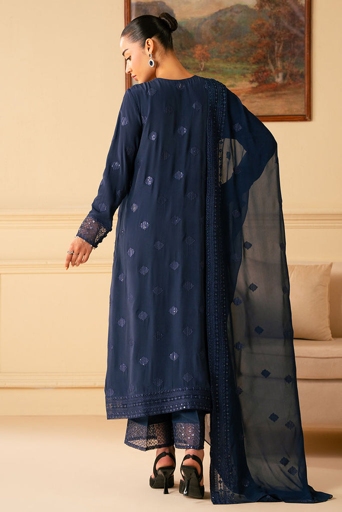 Cross Stitch | Luxe Atelier 25 | INDIGO BLUE S Navy Blue Chiffon