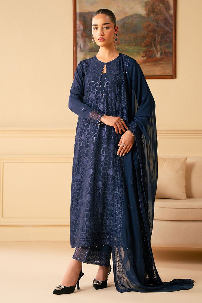 Cross Stitch | Luxe Atelier 25 | INDIGO BLUE XS Navy Blue Chiffon