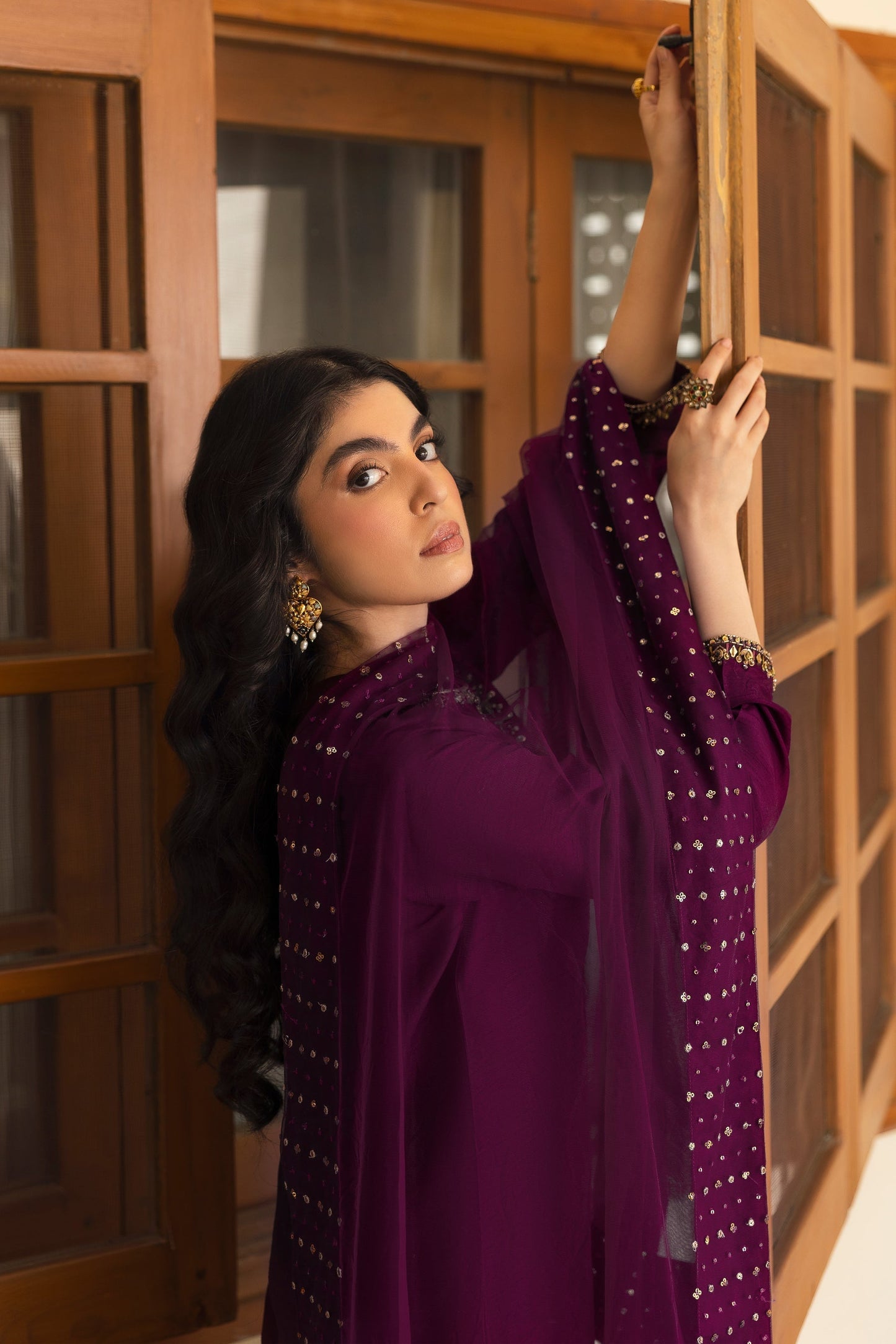 Naqshi | Rijaas Luxury Pret 24 | IRMA XL Plum Indian Raw Silk