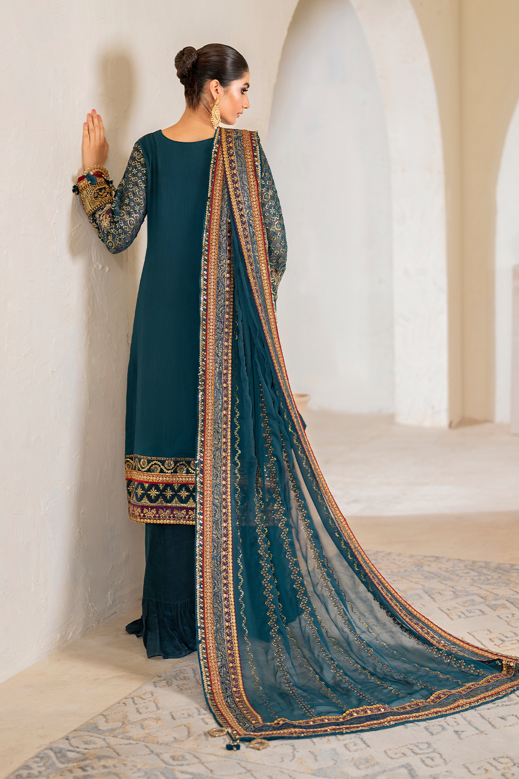 Iznik | Chinnon Chiffon | CC-46 Embroidered Chiffon - Pakistani Designer Dress - by Iznik | Type: Formal - 100% Original at Saira Sultan