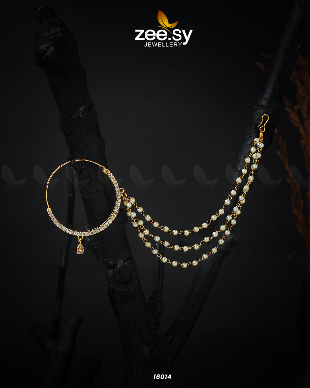 Bride Zircan Nose Ring Golden