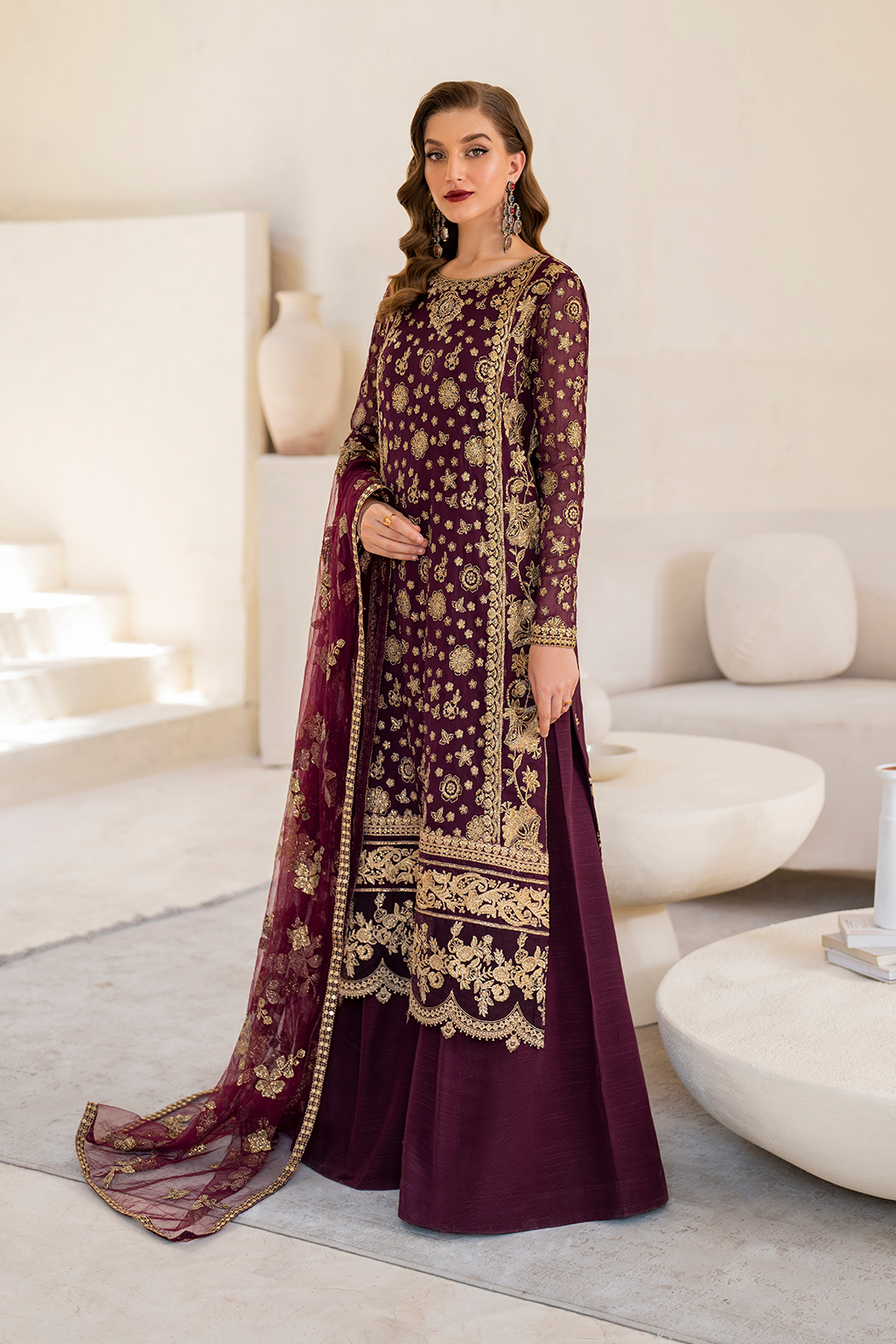 Iznik | Chinnon Chiffon | CC-42 Embroidered Chiffon - Pakistani Designer Dress - by Iznik | Type: Formal - 100% Original at Saira Sultan