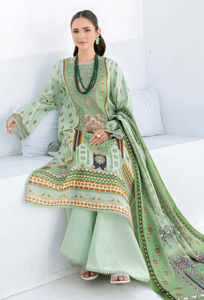 Humdum | Saira Bano Lawn 24 | D02 - Pakistani Designer Dress - by HumDum | Type: Casuals - 100% Original at Saira Sultan