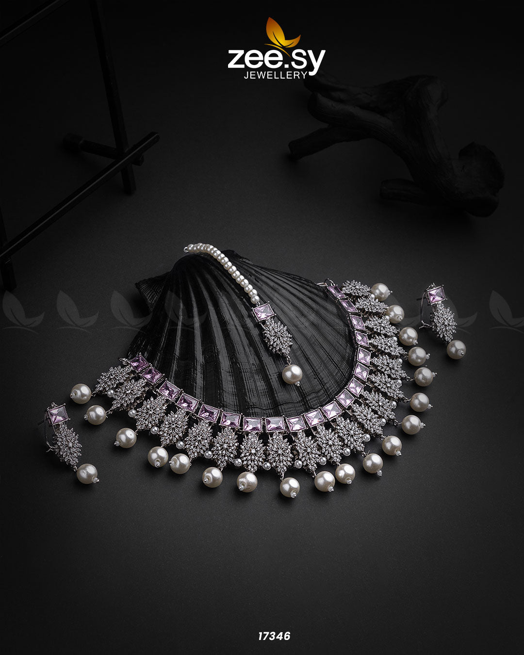 Preeti Necklace Silver Pink