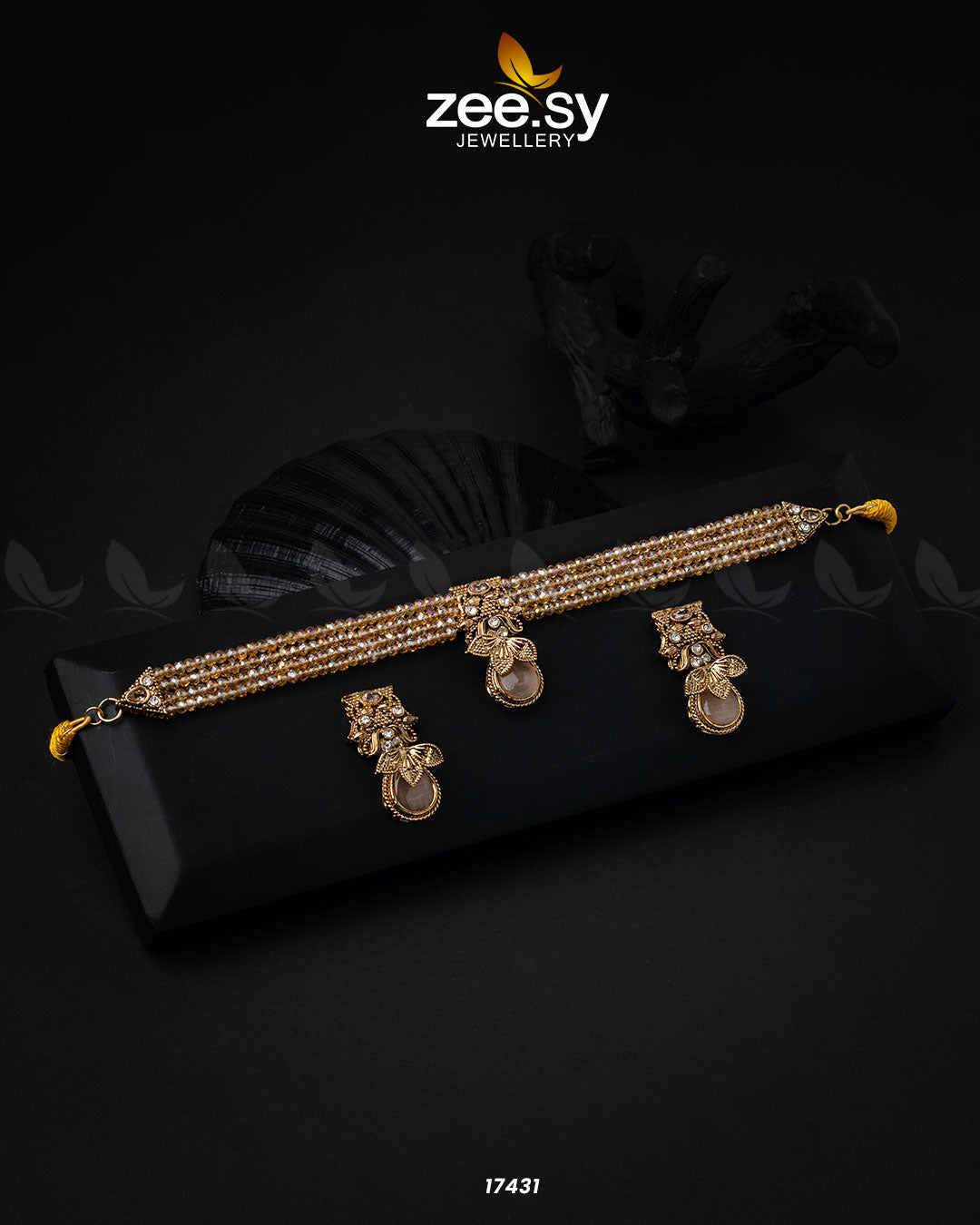 Egyptian Choker Necklace Golden Champagne