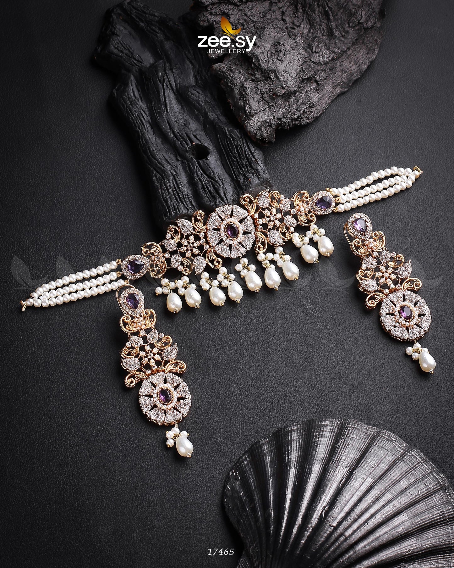 Meerub Necklace Golden Purple