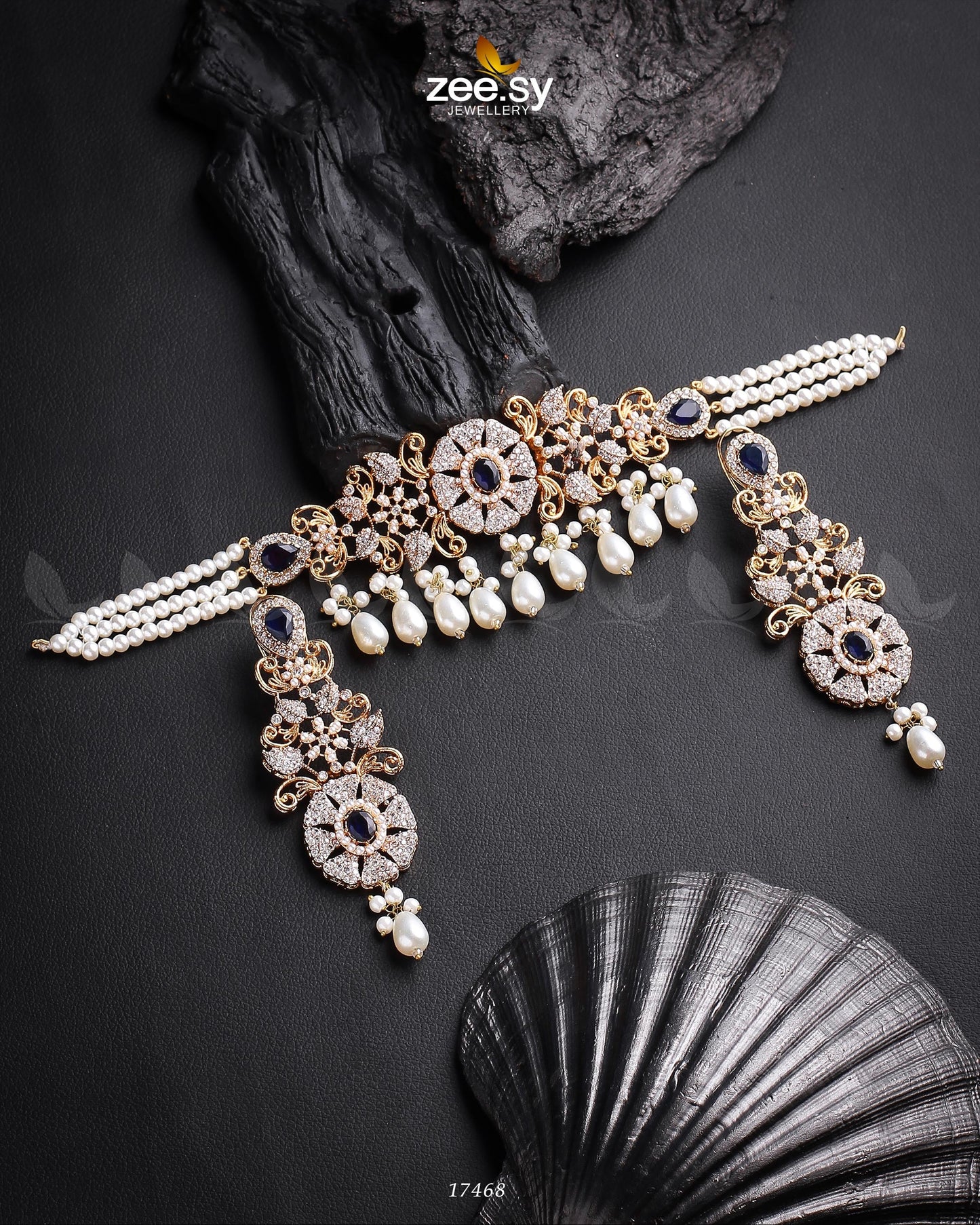 Meerub Necklace Golden Blue