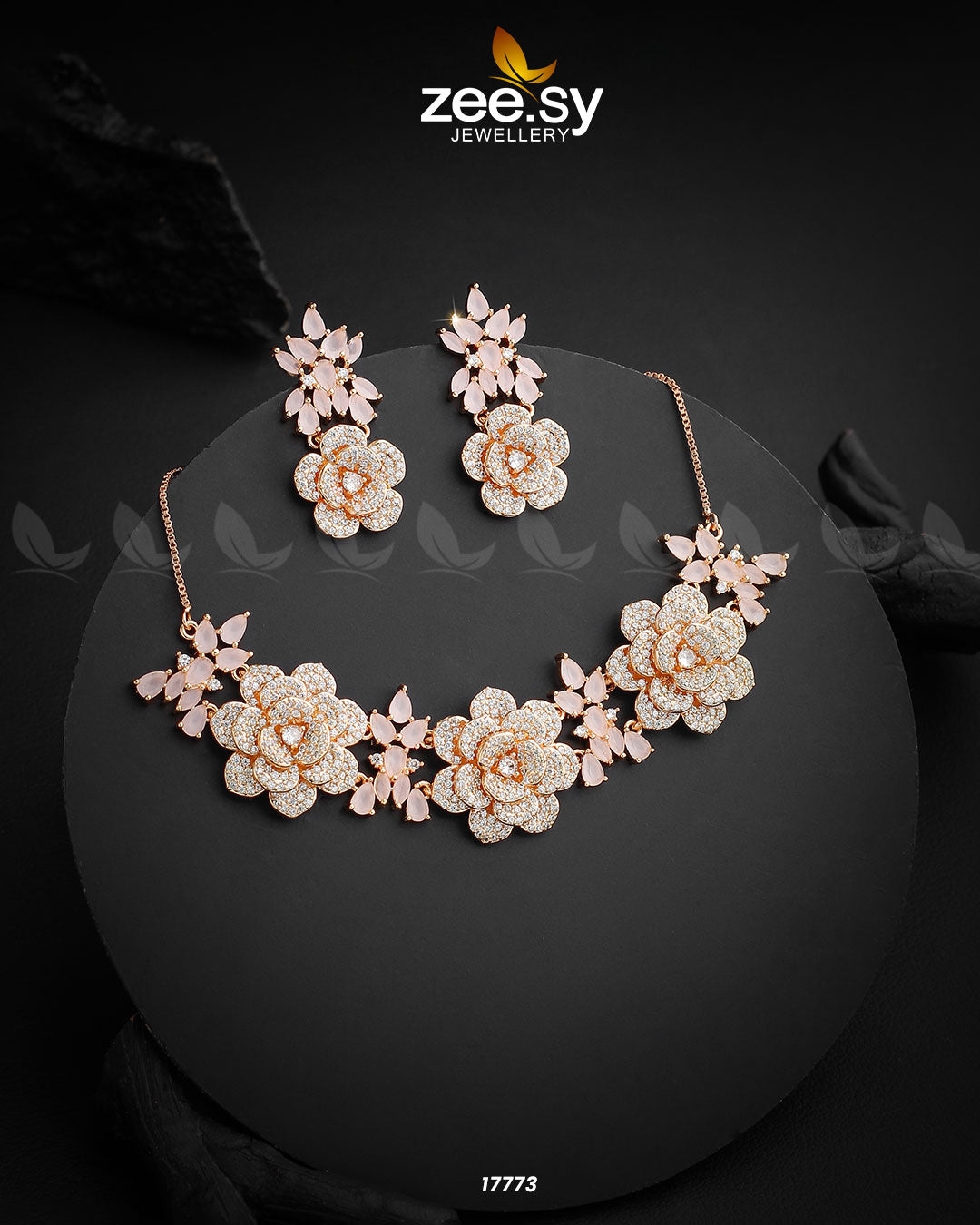 Classic Necklace Golden Mint Pink