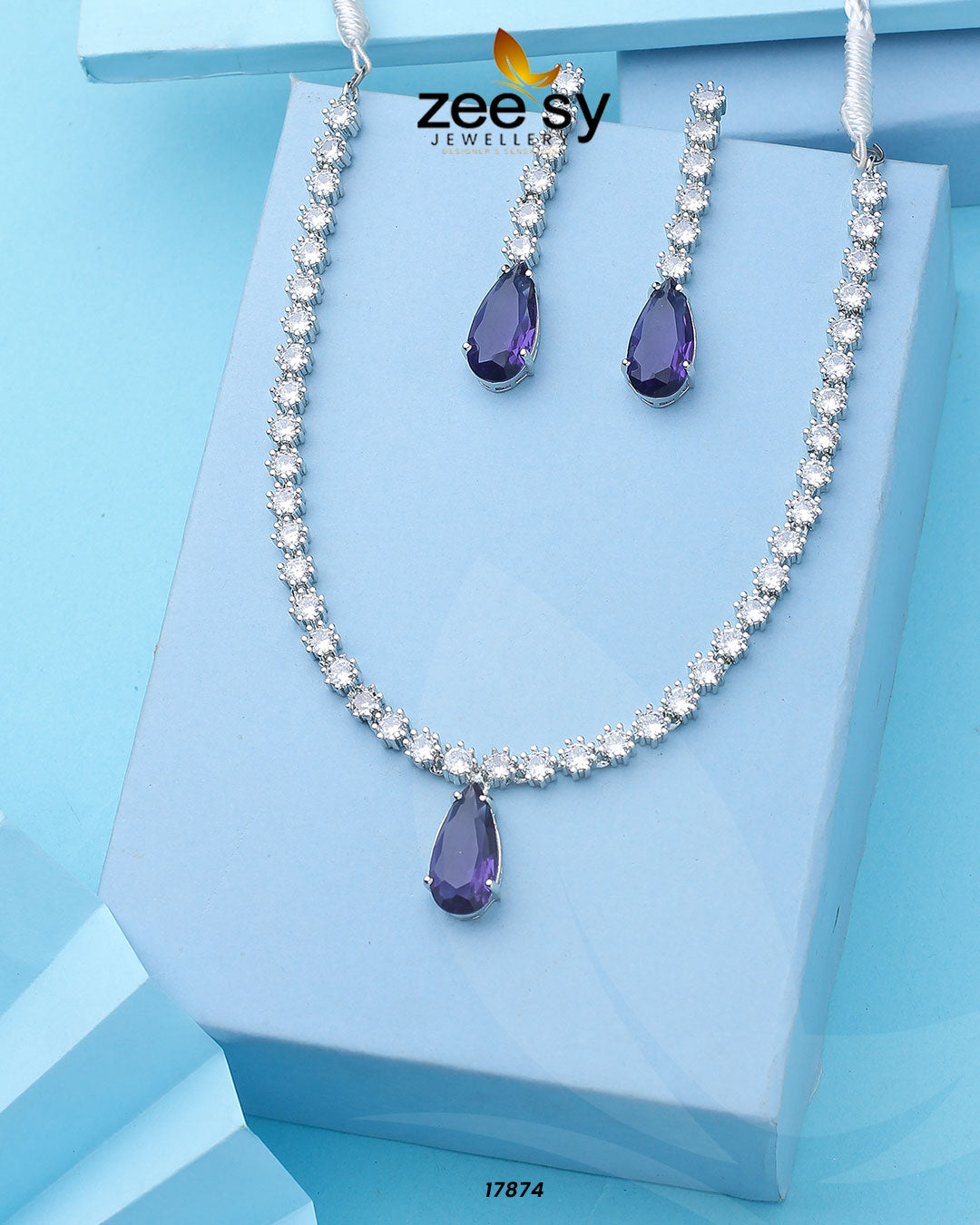 Raffealla's Necklace Silver Purple